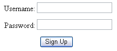 An example registration form